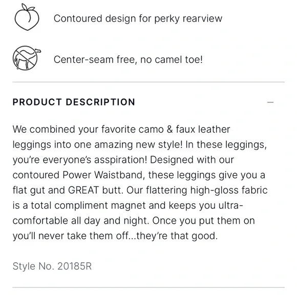 Spanx Faux Leather Camo Leggings S - Picture 4 of 4